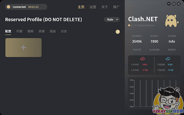 最新科学上网客户端工具!Windows用户的福音,Clash.Net,clash内核,漂亮UI设计,强大的统计功能。