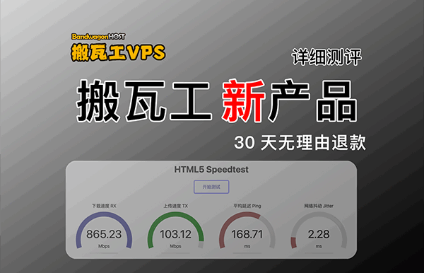 搬瓦工DC6新品VPS评测:2.5G带宽加持,CN2GIAE、CMIN2中国优化线路,30天无理由退换是否值得入手?